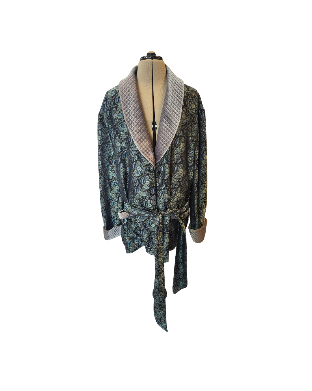 Blue and Green Brocade Jacket