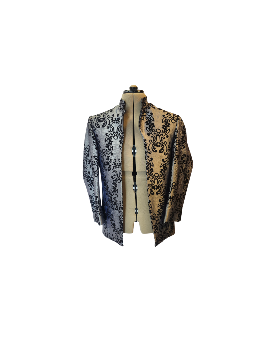 Silver & Black Brocade Jacket