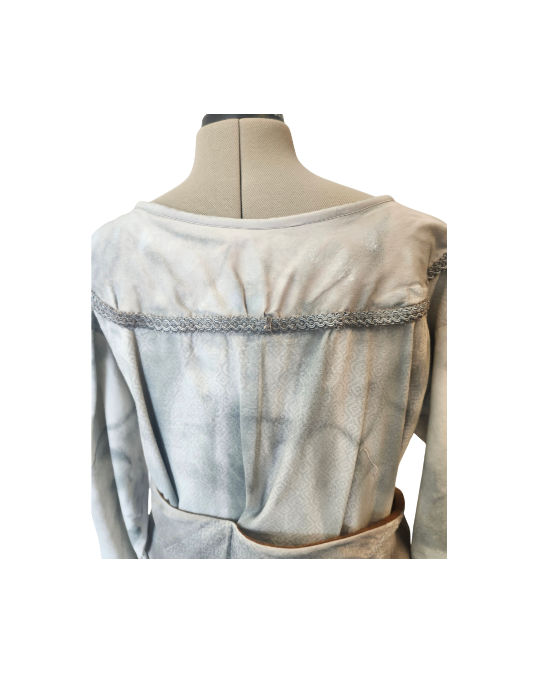 White and Grey Men's Robe-DISTRESSED