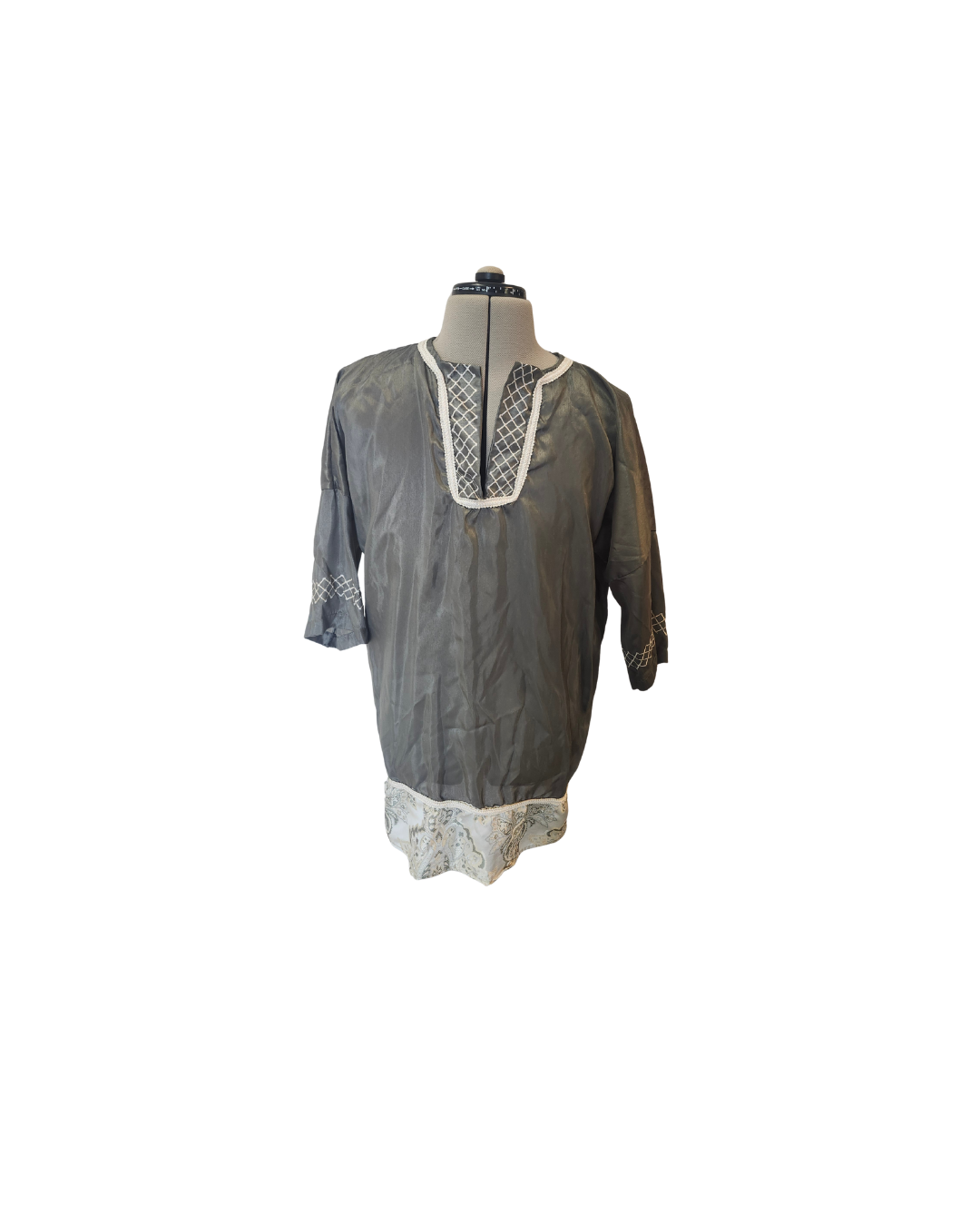 Green Silk Shirt w/Embroidery