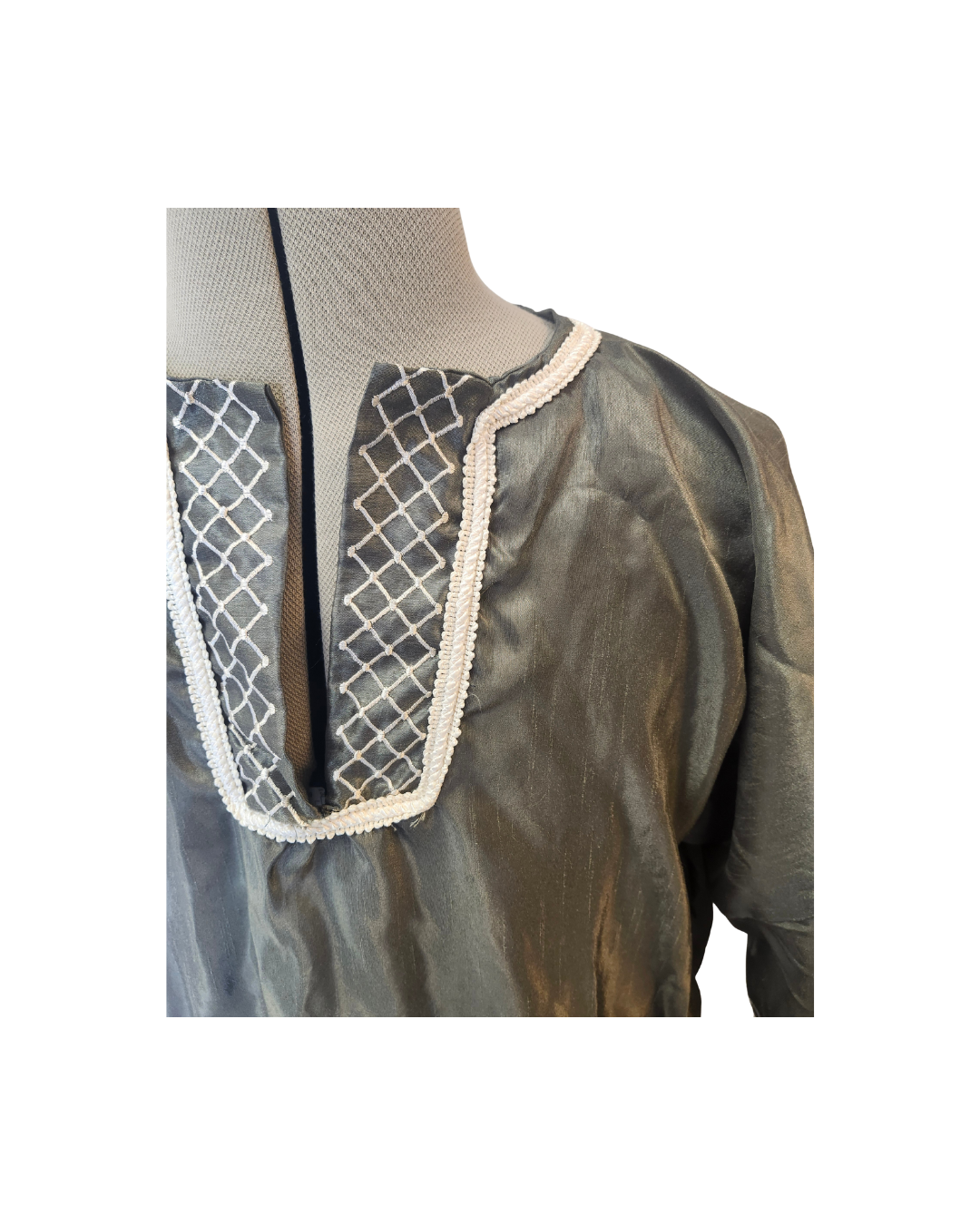 Green Silk Shirt w/Embroidery