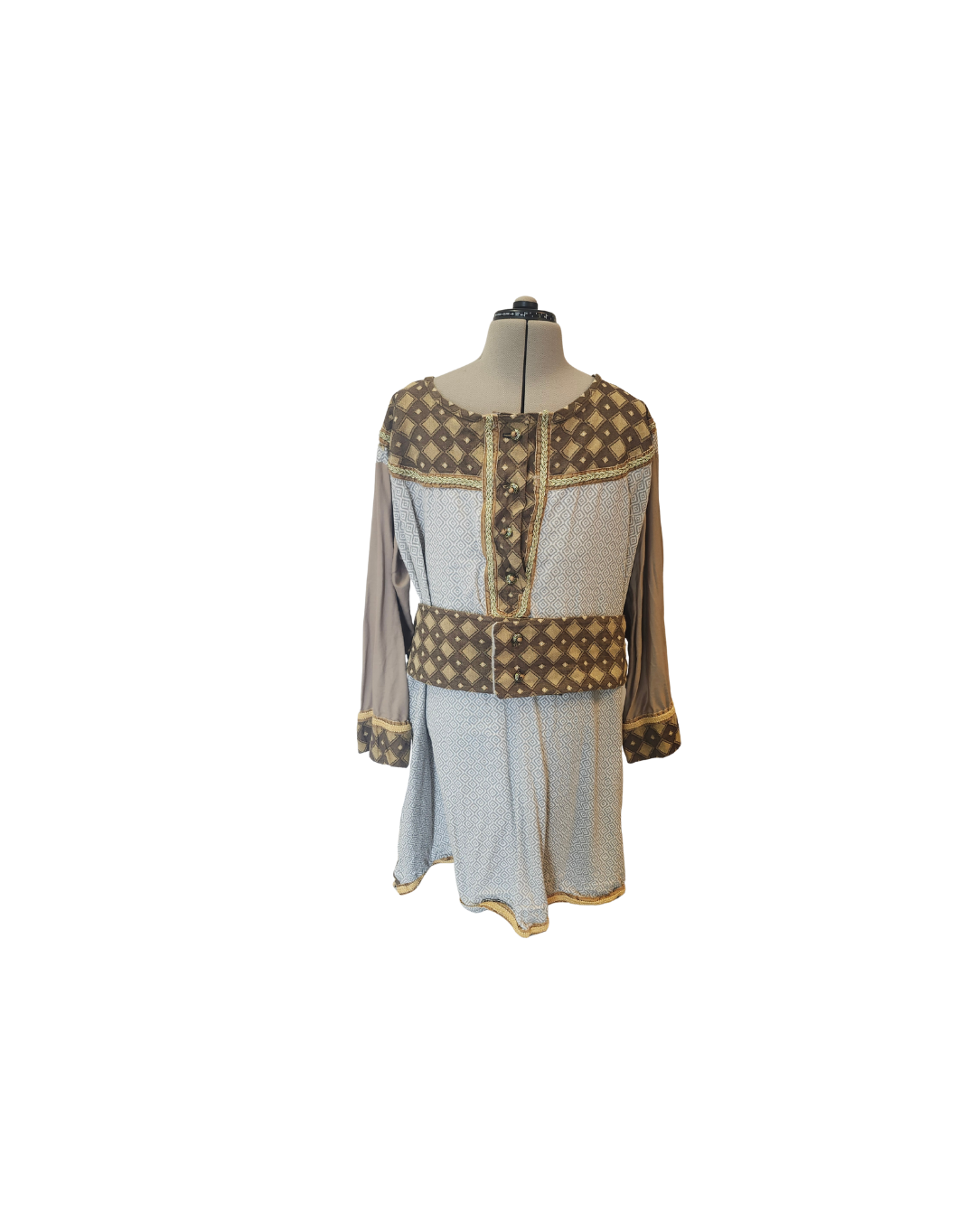 Brown Diamond Print Men's Robe