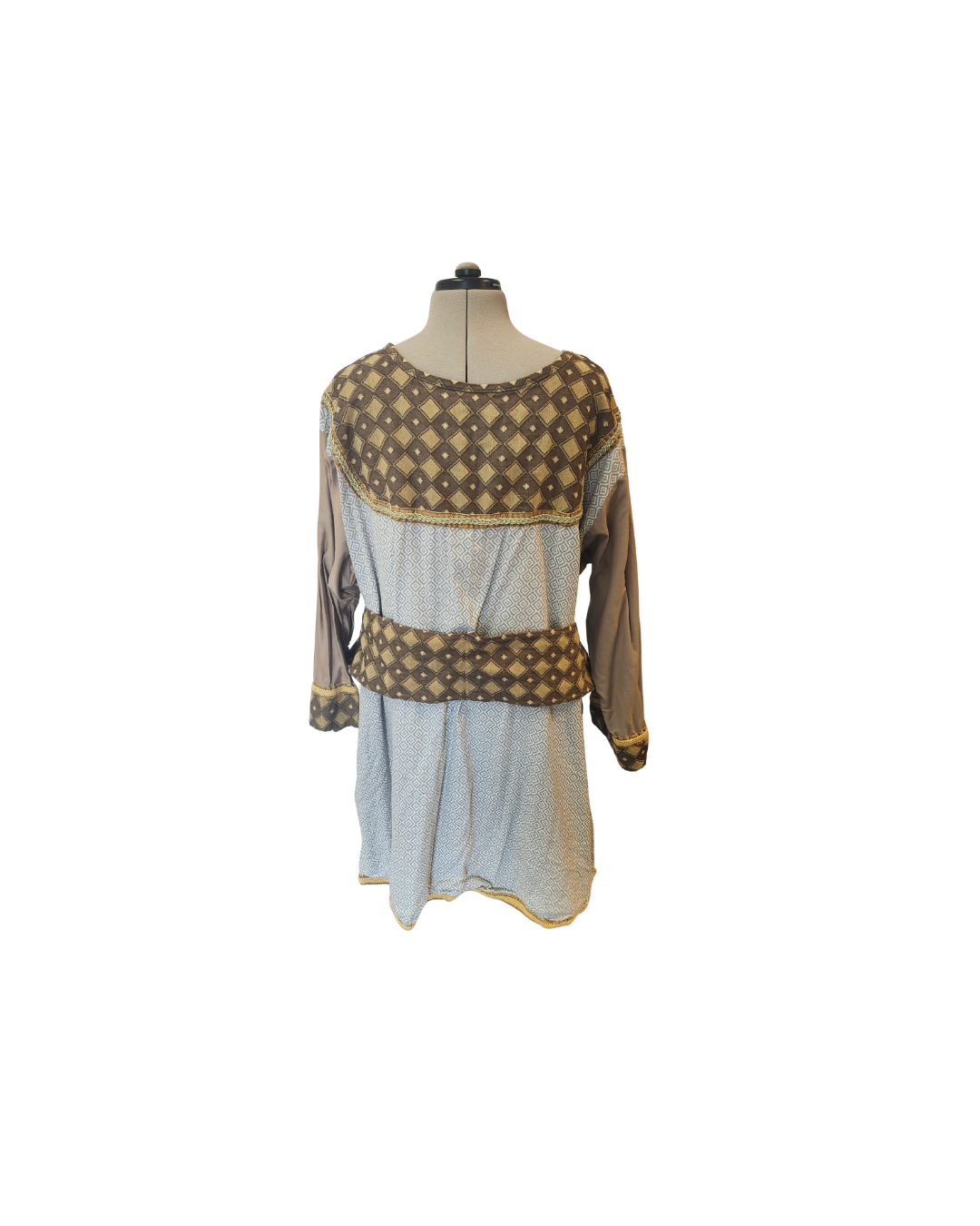 Brown Diamond Print Men's Robe