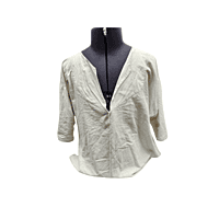 Cream Cotton Shirt w/Shortened Sleeves Cream Cotton Shirt w/Shortened Sleeves