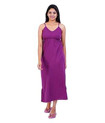 Women Cotton Maxi Seamless Bra Nighty Slip