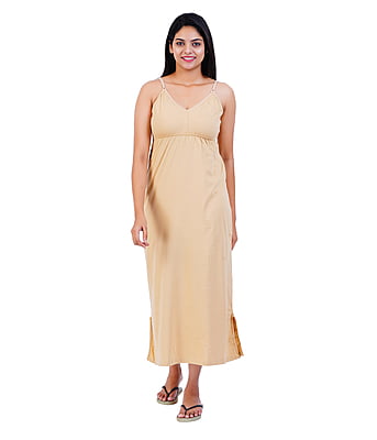 Women Cotton Maxi Seamless Bra Nighty Slip