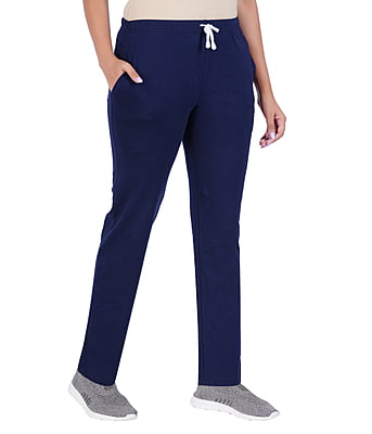 Wemyc Women's Cotton Solid Rib Track Pant Joggers | Stretchable Sports Wear Track Pant for Women
