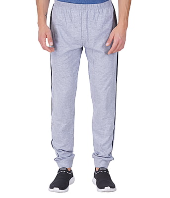 Wemyc Men's Cotton Blend Solid Rib Track Pant | Expandable Elastic Waist Joggers with 2 Pockets | Stretchable Sports Wear Track Pant for Men