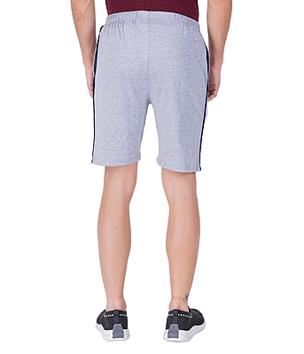 Wemyc Men's Cotton Blend Regular-Fit Plain Shorts | Expandable Elastic Waist Shorts with 2 Pockets | Stretchable Sports Wear Trouser for Men