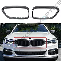 Real Carbon Fiber Grille Insert Trim Covers for BMW G30/G38 5 Series (2017–2020)