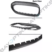 Real Carbon Fiber Grille Insert Trim Covers for BMW G30/G38 5 Series (2017–2020)