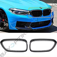 Real Carbon Fiber Grille Insert Trim Covers for BMW F90 M5 (2018–2020 Pre-LCI)