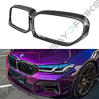 Real Carbon Fiber Grille Insert Trim Covers for BMW F90 M5 (2021–2023 Facelift)