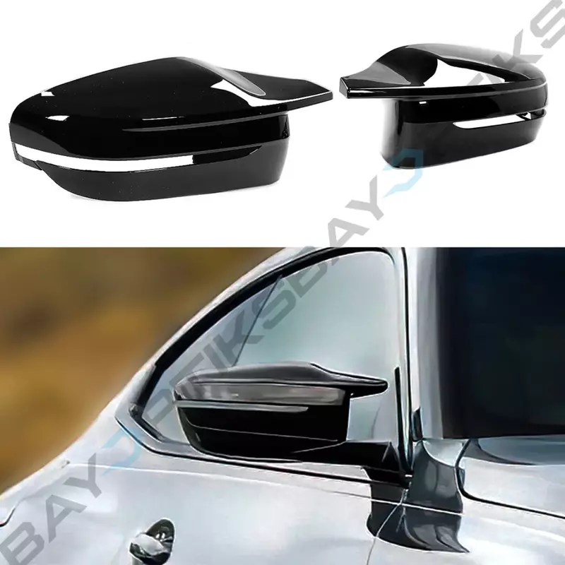 G8X M Horn Style Gloss Black Side Mirror Covers (V2) for BMW G30/G31/G38 5 Series (2017–2023)