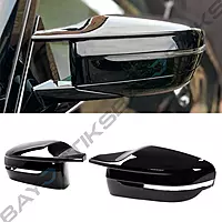 G8X M Horn Style Gloss Black Side Mirror Covers (V2) for BMW G30/G31/G38 5 Series (2017–2023)