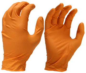 8 Mil Orange Nitrile Gloves, Powder Free