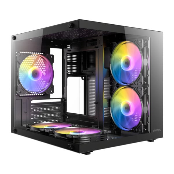 Antec VCX100M RGB Elite ATX, Micro-ATX, ITX Mini Tower Gaming Chassis – Black