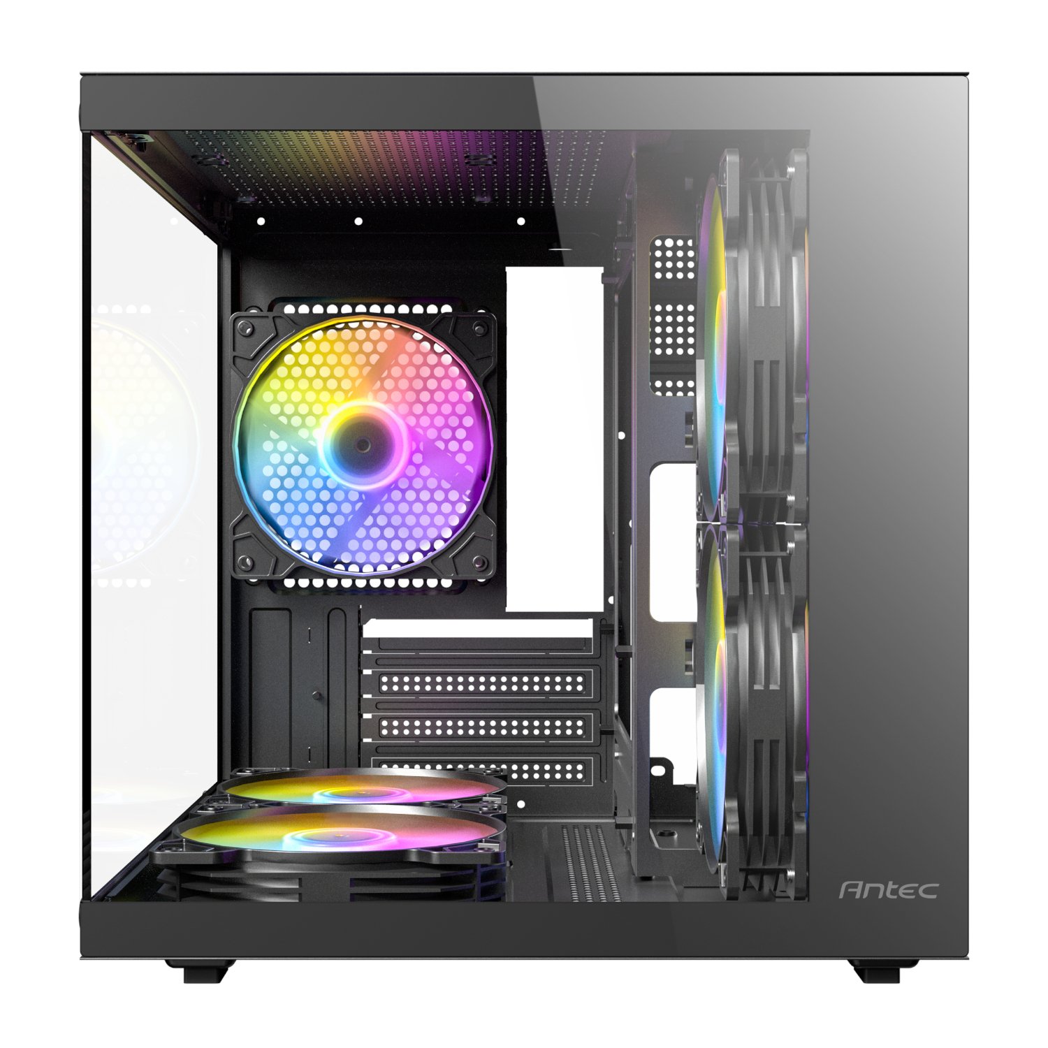 Antec VCX100M RGB Elite ATX, Micro-ATX, ITX Mini Tower Gaming Chassis – Black