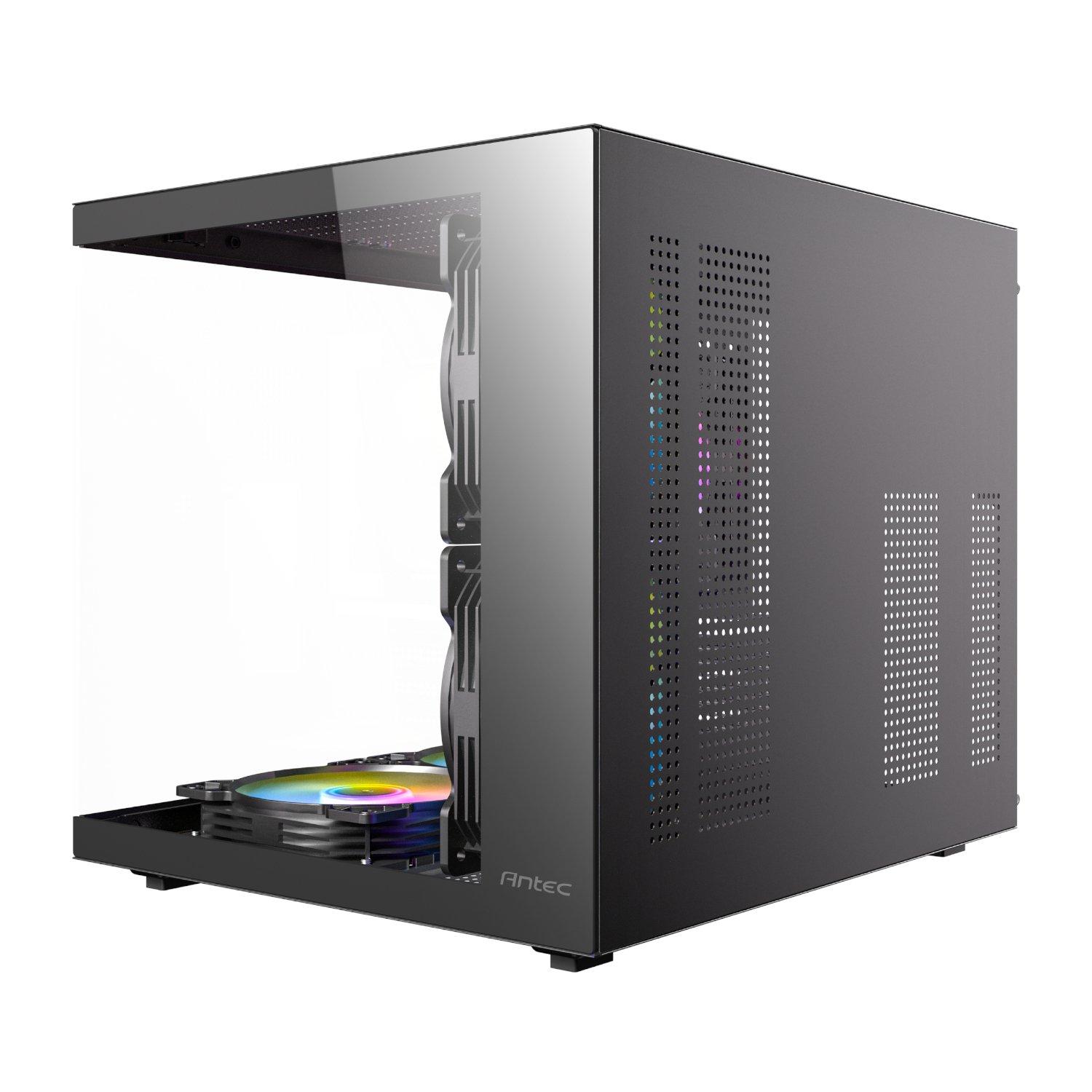 Antec VCX100M RGB Elite ATX, Micro-ATX, ITX Mini Tower Gaming Chassis – Black