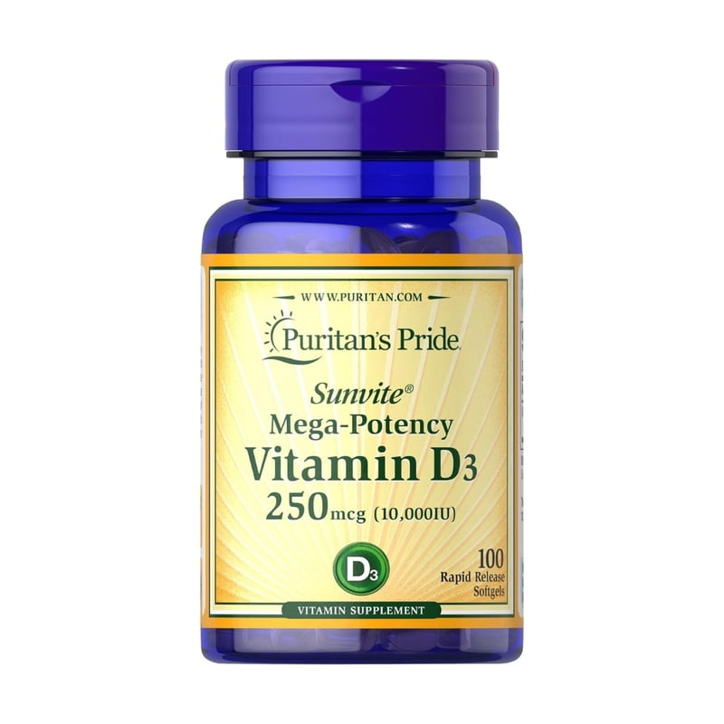 Puritan's Pride Vitamin D3 - 250mcg - 100 Softgels