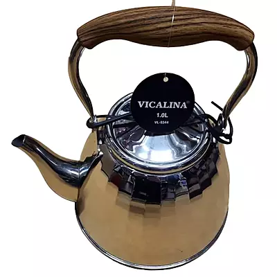 ابريق شاي ستانليس ستيل  بممسك خشبي VICALINA