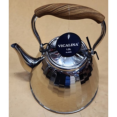 ابريق شاي ستانليس ستيل  بممسك خشبي VICALINA