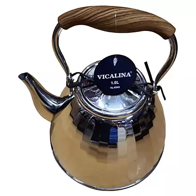 ابريق شاي ستانليس ستيل  بممسك خشبي VICALINA
