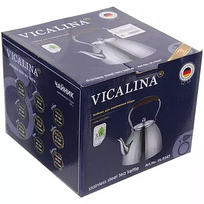 ابريق شاي ستانليس ستيل  بممسك خشبي VICALINA