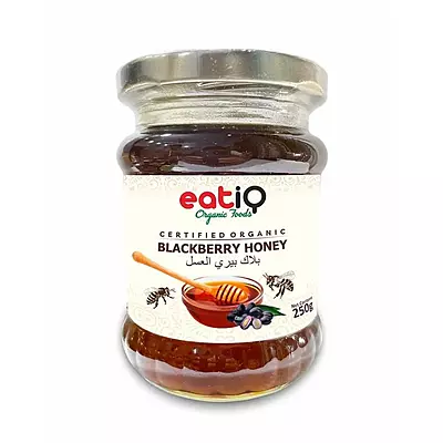 eatiQ Organic Foods - ORGANIC BLACKBERRY HONEY 250ML.   عسل بلاك بيري عضوي 250 مل