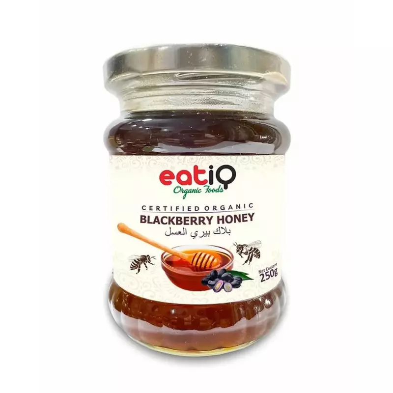 eatiQ Organic Foods - ORGANIC BLACKBERRY HONEY 250ML.   عسل بلاك بيري عضوي 250 مل