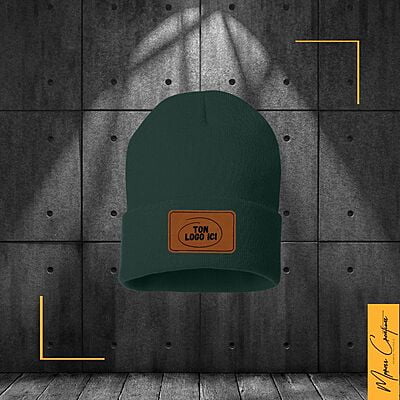 Tuque à revers - Patch en cuir Tuque à revers - Patch en cuir