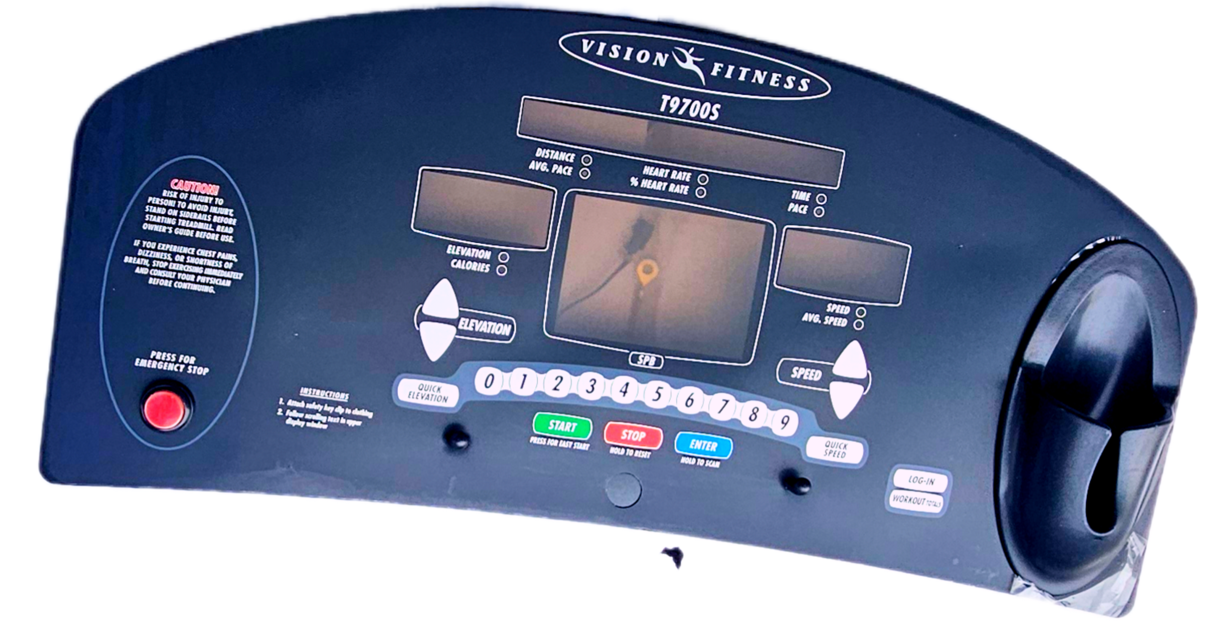 Vision Fitness T9700S Treadmill Hard Console Overlay Vision Fitness T9700S Treadmill Hard Console Overlay