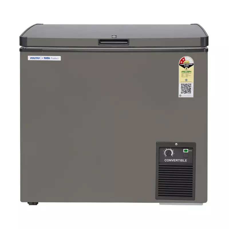 Voltas Hard Top Convertible Deep Freezer - Double Door 177 Liters, 2 Star in a modern kitchen. Voltas Hard Top Convertible Deep Freezer - Double Door 177 Liters, 2 Star in a modern kitchen.