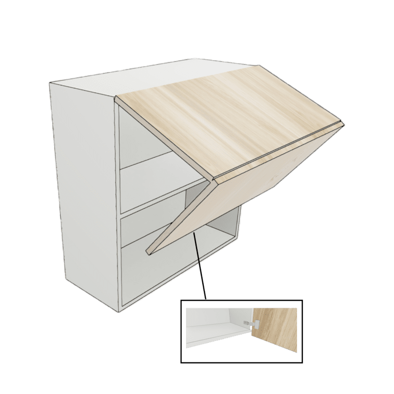 WALL CABINET 2 DOOR FLIP UP PULL OUT