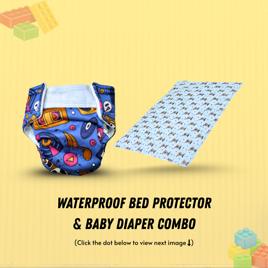 Waterproof bedsheet and Diaper combo