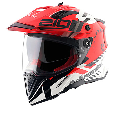 AXOR X-CROSS DUAL VISOR X1 WHITE RED XL