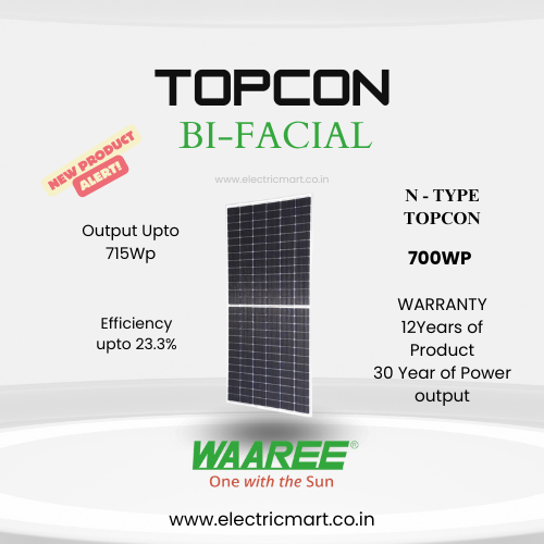 WAAREE 705Wp 144Cells 24 Volts N-Type Framed Dual Glass Bifacial NDCR (Pack of 2)