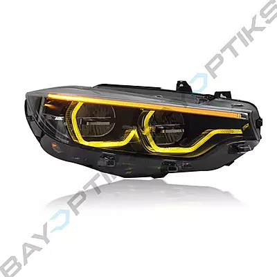 F8X F80 M3 F82 M4 & F32 Coupe LCI2 Ikon Style Headlights CSL Yellow/White (2014-2017)