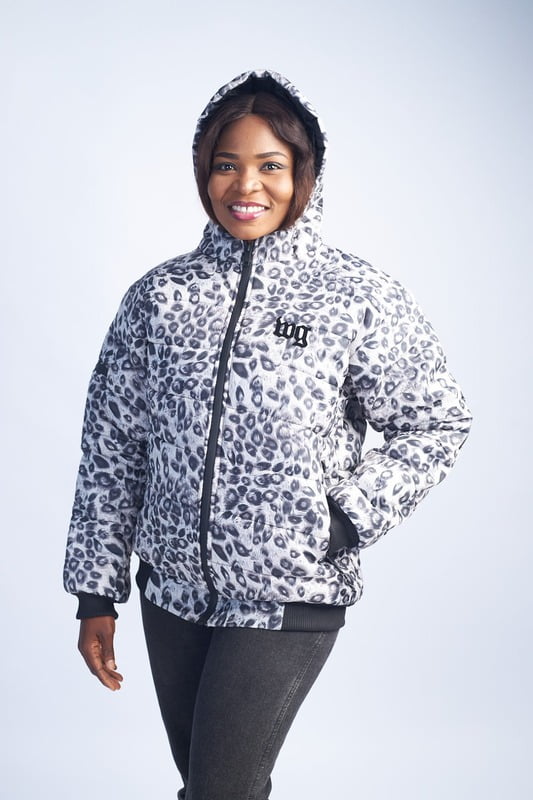 WearGrace Silver Peacock Winter Jacket (Female)