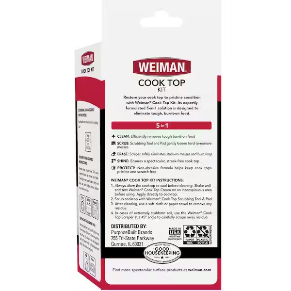 Weiman 5-In-1 Cook Top Complete Cleaning Kit