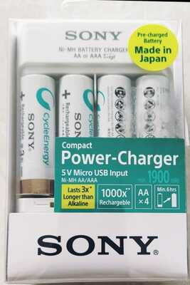 Sony Rechargeable AA 1900mAh Battery with charger