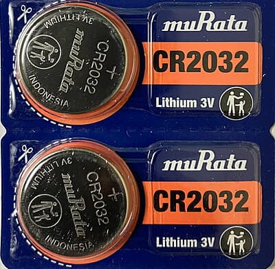 muRata CR2032 coin cell battery (Pack of 2)