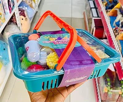 Kitchen Cutting Pretend Tea Set - Ice cream (Green basket)