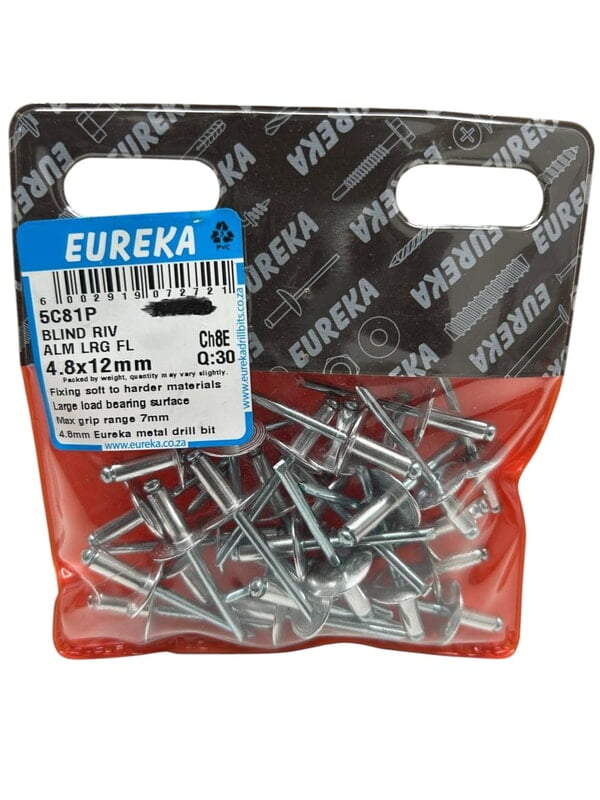 Blind rivets aluminium large flange 4.8X12mm