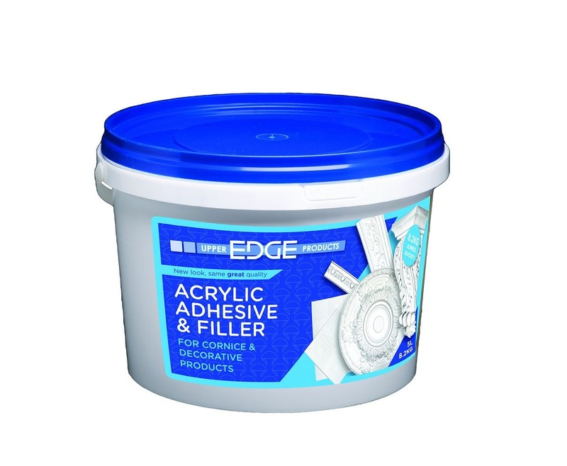 Upper edge acrylic cornice glue
