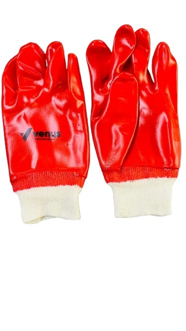 Red pvc gloves 26cm