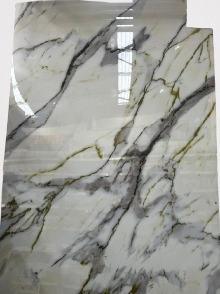 Gold marble and white wall panel 1.2*2.4*2.5mm