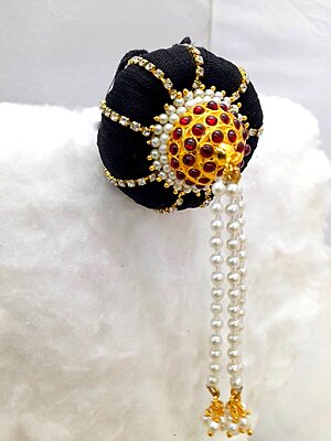 Andal Kondai – Full Red Kempstones with Decorative Hair Ring | Ethnic Hair Accessory for Bridal, Bharatanatyam & Goddess Decoration