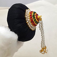 Andal Kondai - Red and Green Kempstones Hair Accessory
