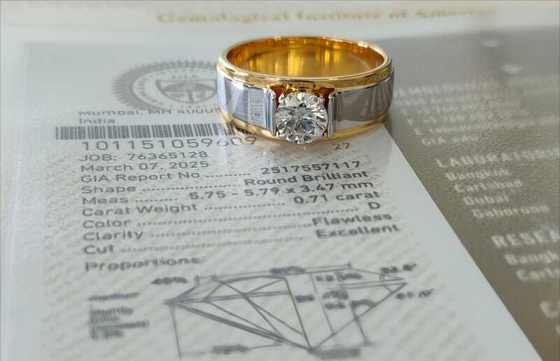 Two Tone Diamond studded Gold Ring